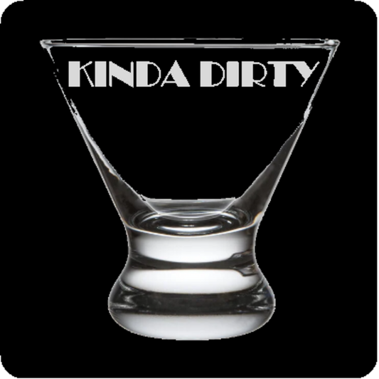"Dirty" Box Set Stemless Martini Glasses (4x)