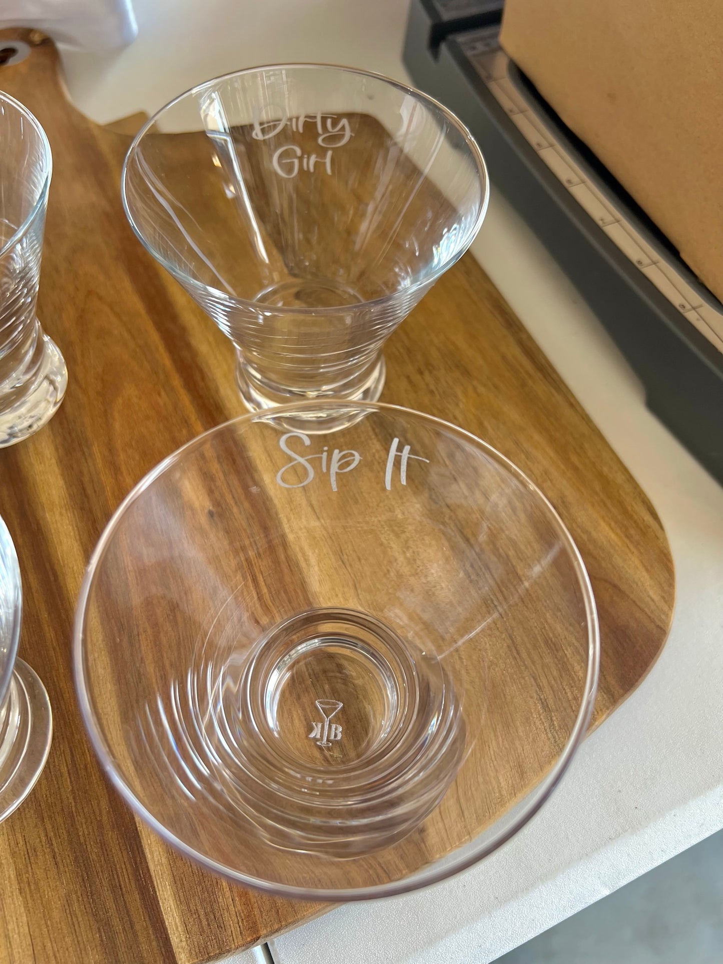 "Sip It" Stemless Martini Glass