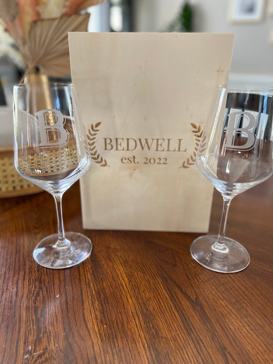 Crystal Wine Glass Box Set - Custom