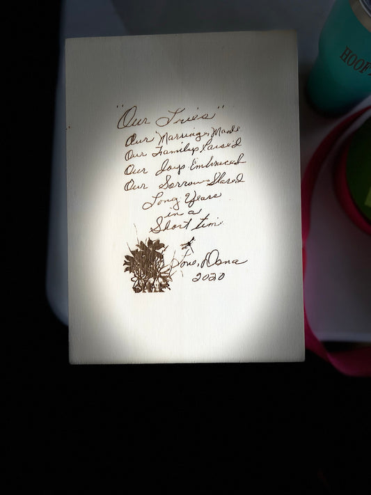 Sentimental Etched Box - Custom