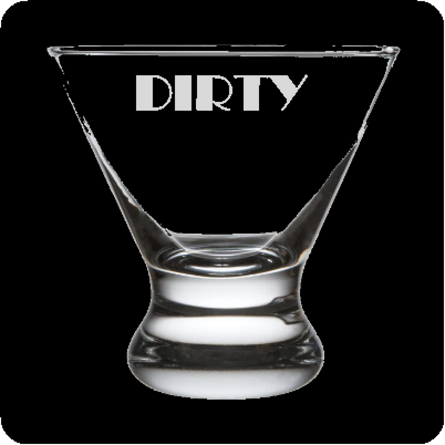 "Dirty" Box Set Stemless Martini Glasses (4x)