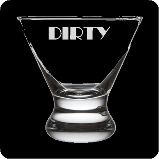 "Dirty" Box Set Stemless Martini Glasses (4x)
