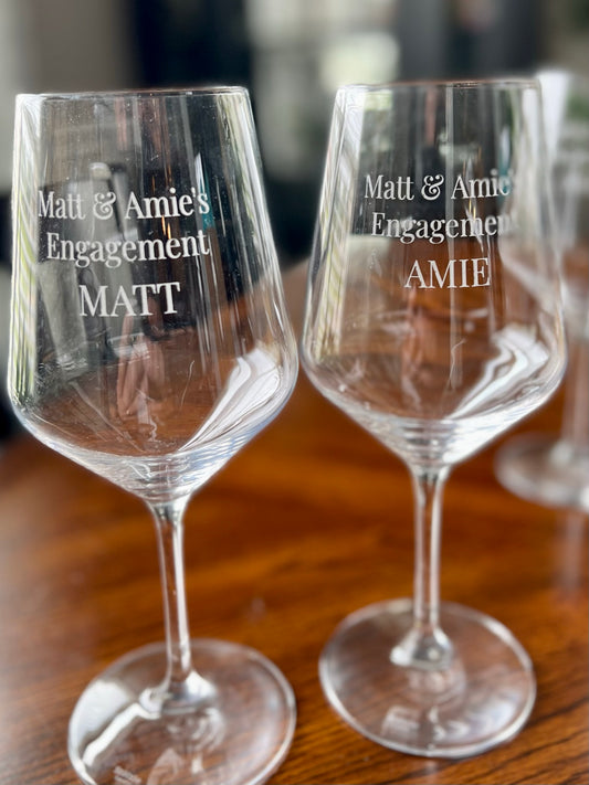 Engagement Set Wine Glasses - Custom