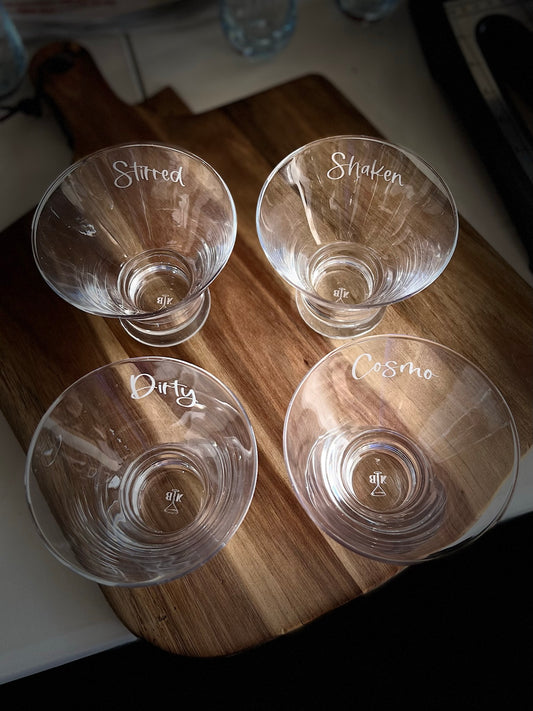 Stemless Martini Glass Set