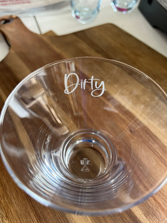 "Dirty" Stemless Martini Glass