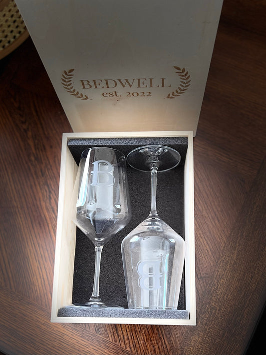 Crystal Wine Glass Box Set - Custom